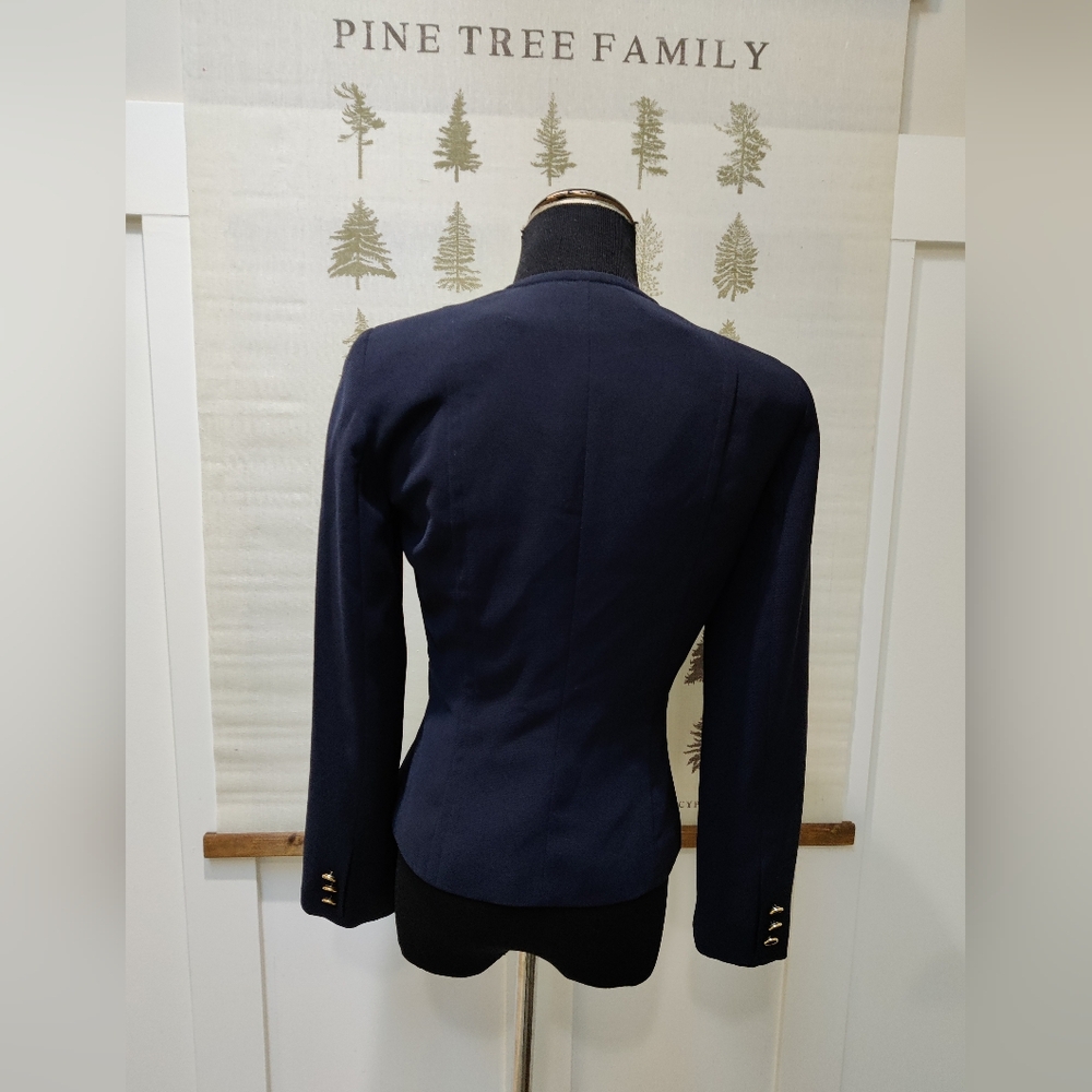 1.2.3 Un Deux Trois Paris Navy Tailored Jacket Gold Rim Buttons Size 38 / 6 - Picture 4 of 6